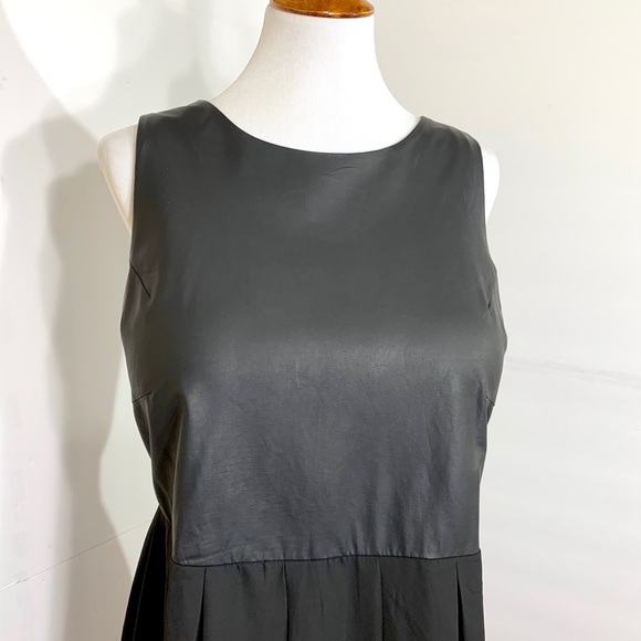 SOLD-Forever 21 Faux Leather Skater Dress - Picture 4 of 8